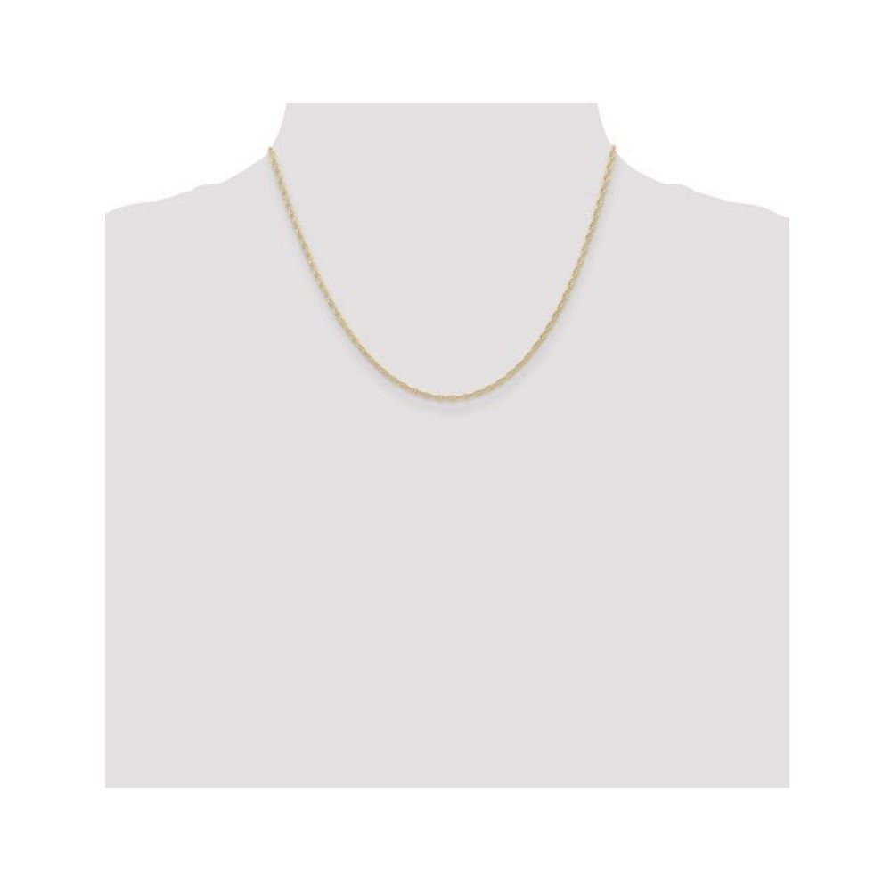 14K Yellow Gold Cable Rope Chain 18 Inches (1.35mm) Image 2