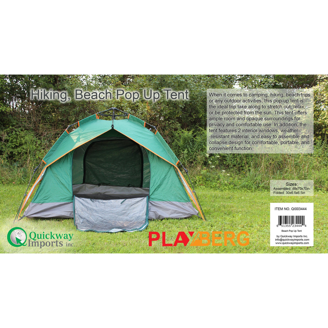 Beach Pop Up Tent with 2 Windows Portable Water-Resistant 83"x83" Family Size Image 4