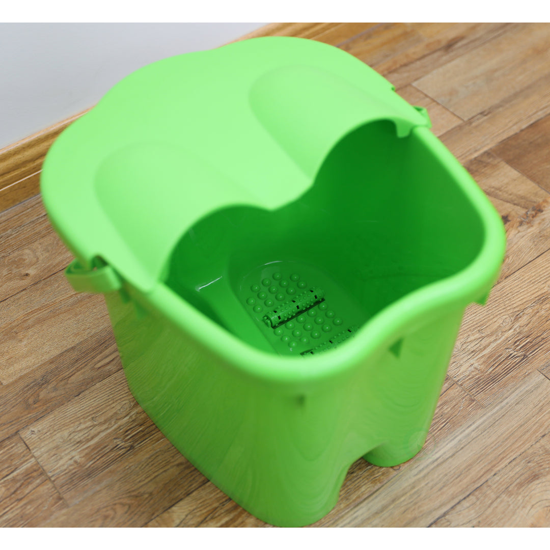 Foot Massage Spa Bath Bucket Large Plastic with Massage Rollers Foot-shaped Design Image 4