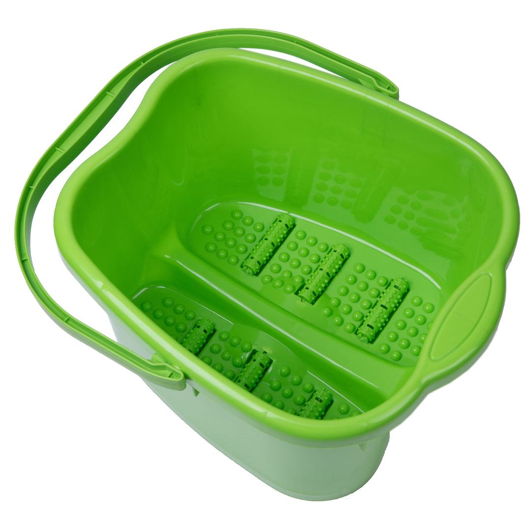 Foot Massage Spa Bath Bucket Large Plastic with Massage Rollers Foot-shaped Design Image 7