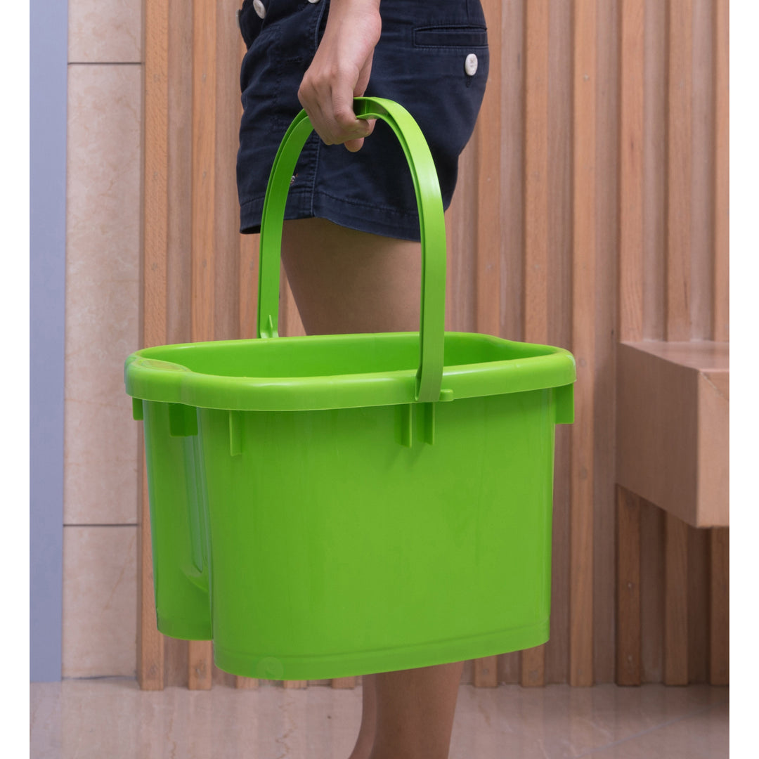 Foot Massage Spa Bath Bucket Large Plastic with Massage Rollers Foot-shaped Design Image 9