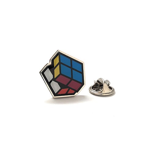 Rubiks Cube Pin Puzzle Game Enamel Lapel Cool Game Tie Pin Image 1