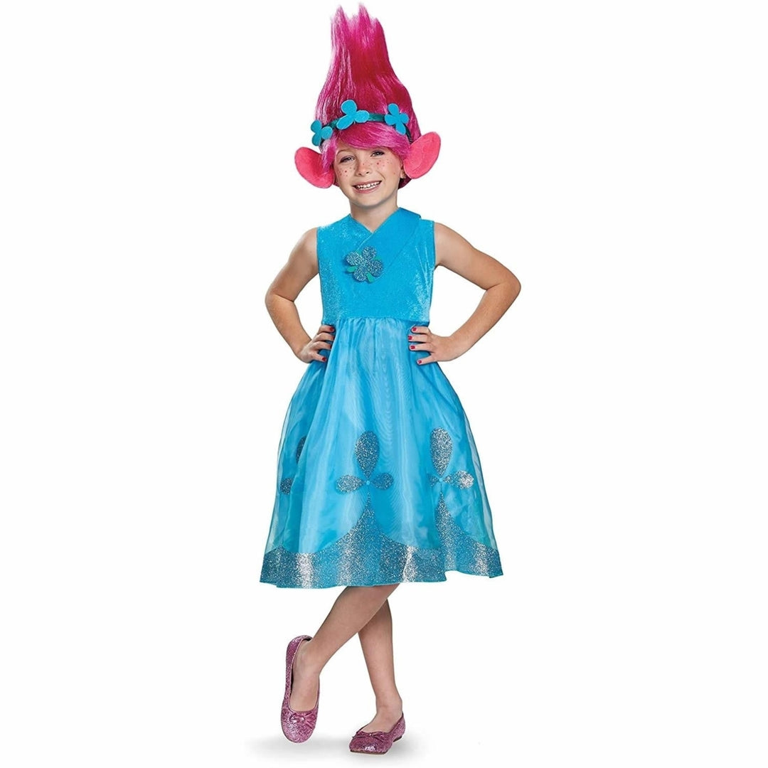 Trolls Poppy Deluxe size L 10 12 Girls Costume and Wig Disguise Image 1