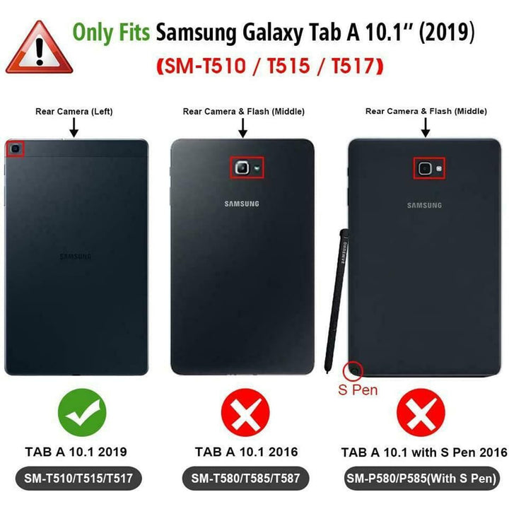 Samsung Galaxy Tab A 10.1 2019 Case T510 T515 Dual Layer Shockproof Kickstand Black Image 9