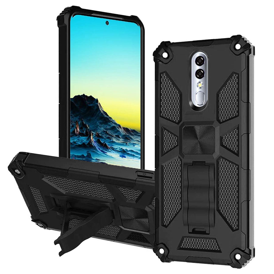 For Coolpad Legacy Brisa Impact Protective Magnetic Car Mount Armor Kickstand Hybrid Case Cover Black Image 1