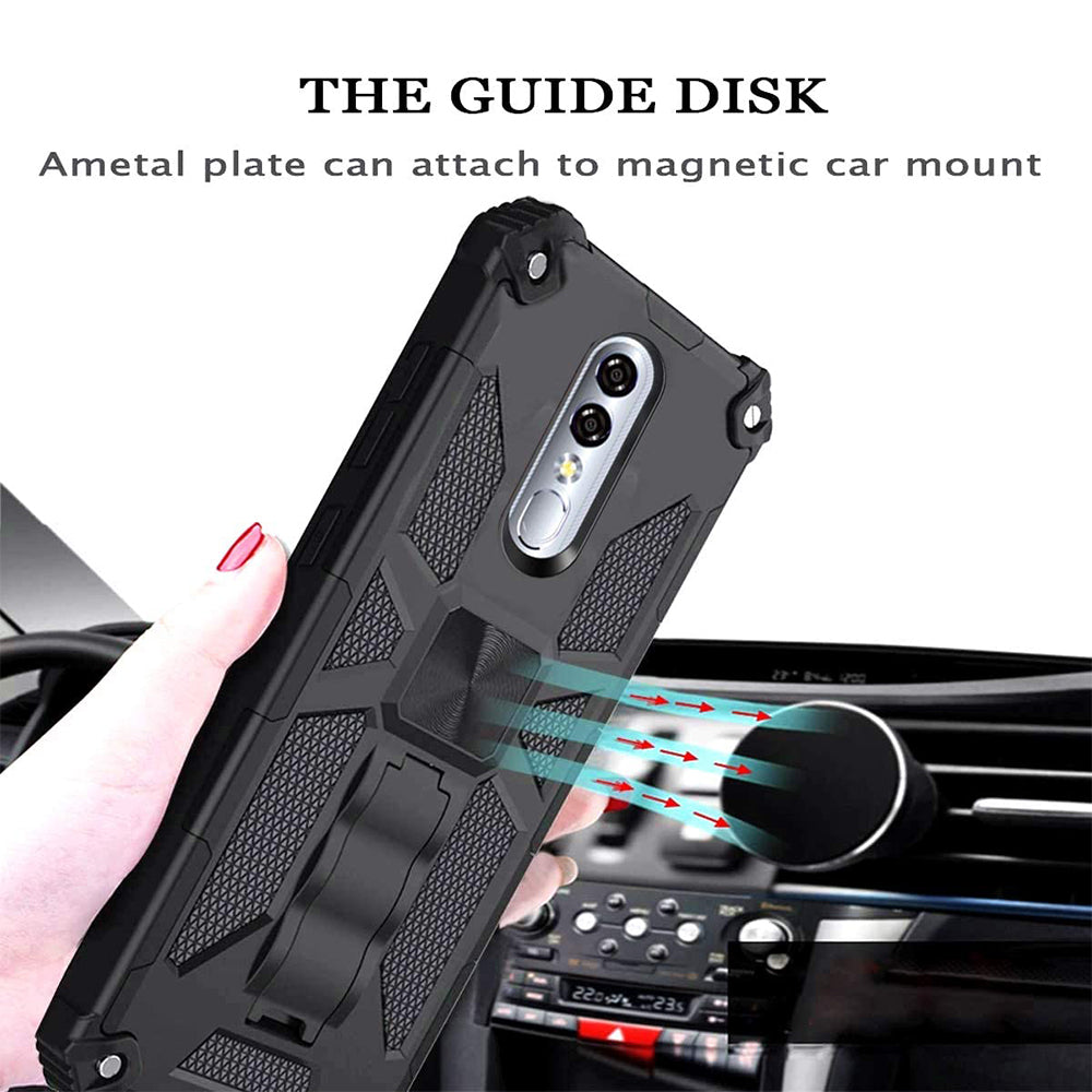 For Coolpad Legacy Brisa Impact Protective Magnetic Car Mount Armor Kickstand Hybrid Case Cover Black Image 3