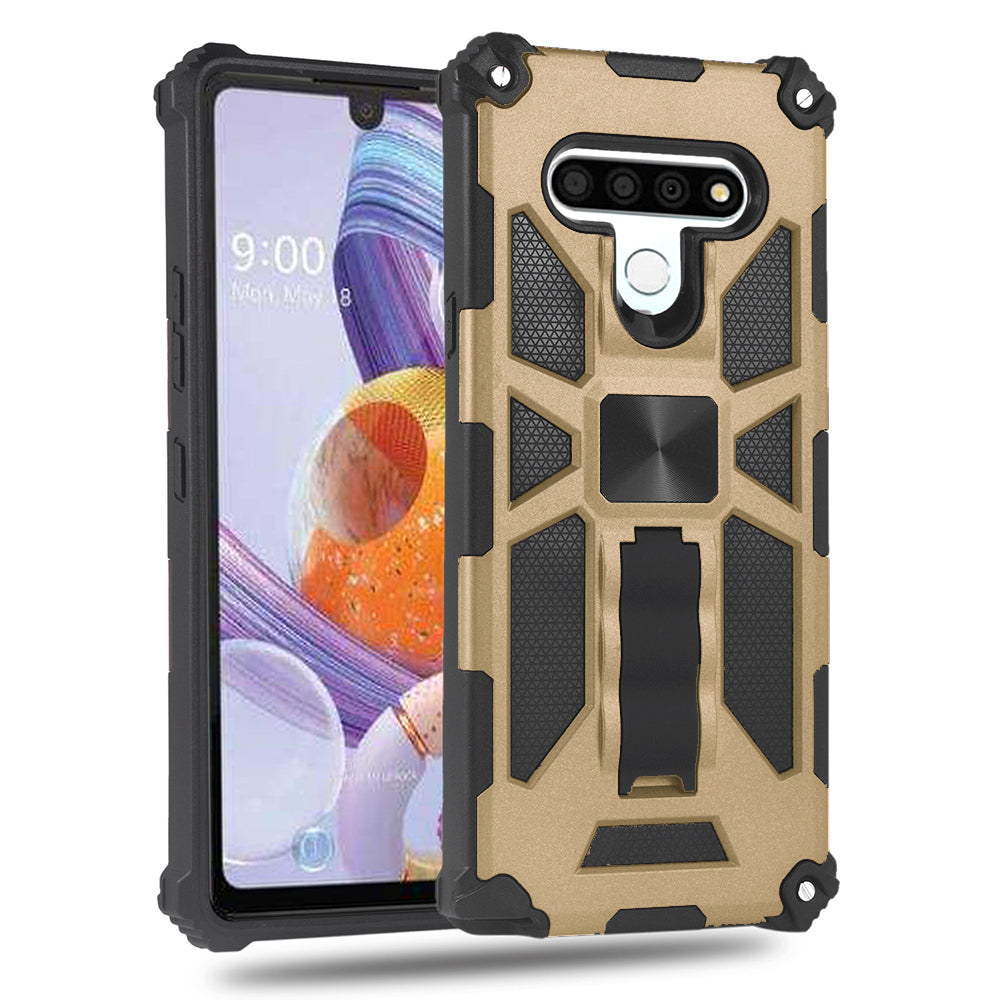 For LG Stylo 6 / LMQ730 Impact Protective Magnetic Car Mount Armor Kickstand Hybrid Case Cover Black Image 8