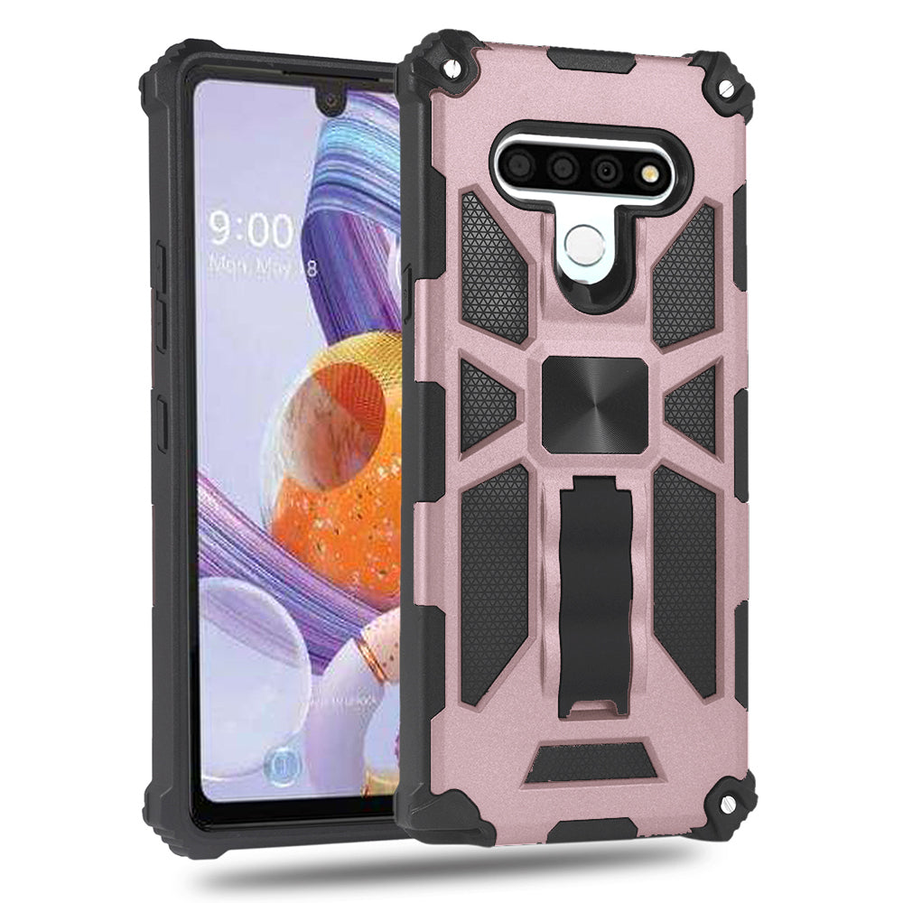 For LG Stylo 6 / LMQ730 Impact Protective Magnetic Car Mount Armor Kickstand Hybrid Case Cover Black Image 10