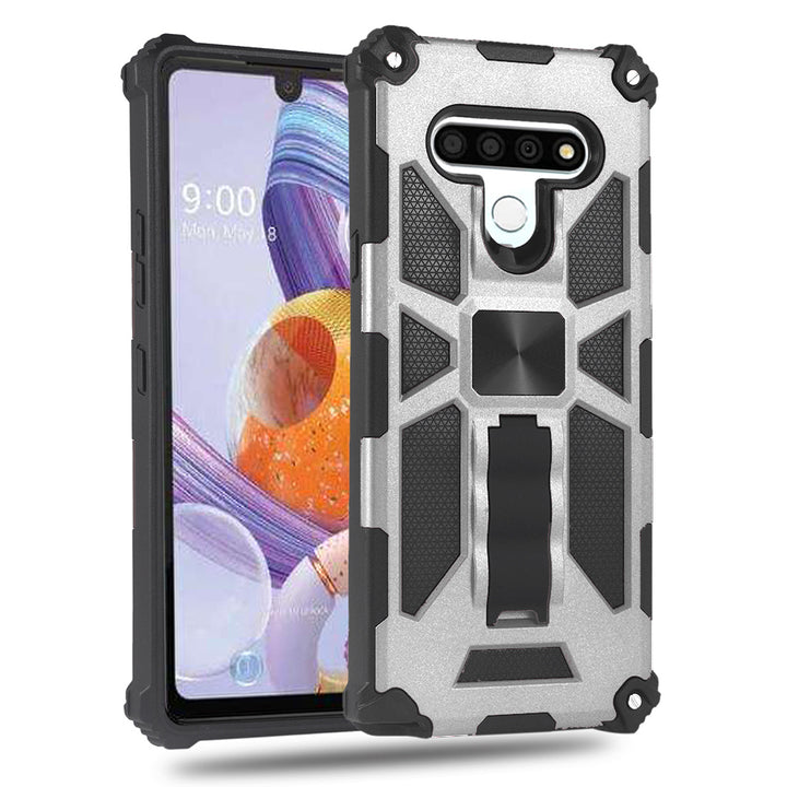 For LG Stylo 6 / LMQ730 Impact Protective Magnetic Car Mount Armor Kickstand Hybrid Case Cover Black Image 11