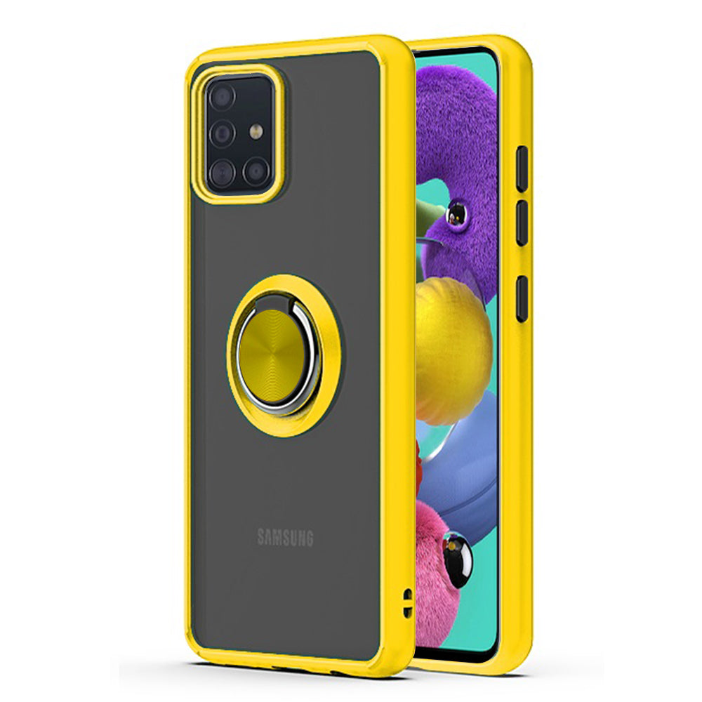 For Motorola Moto G9 Play / Moto E7 Plus Impact Metal Ring Holder Stand Magnetic Car Mount Protective Hybrid Case Cover Image 1