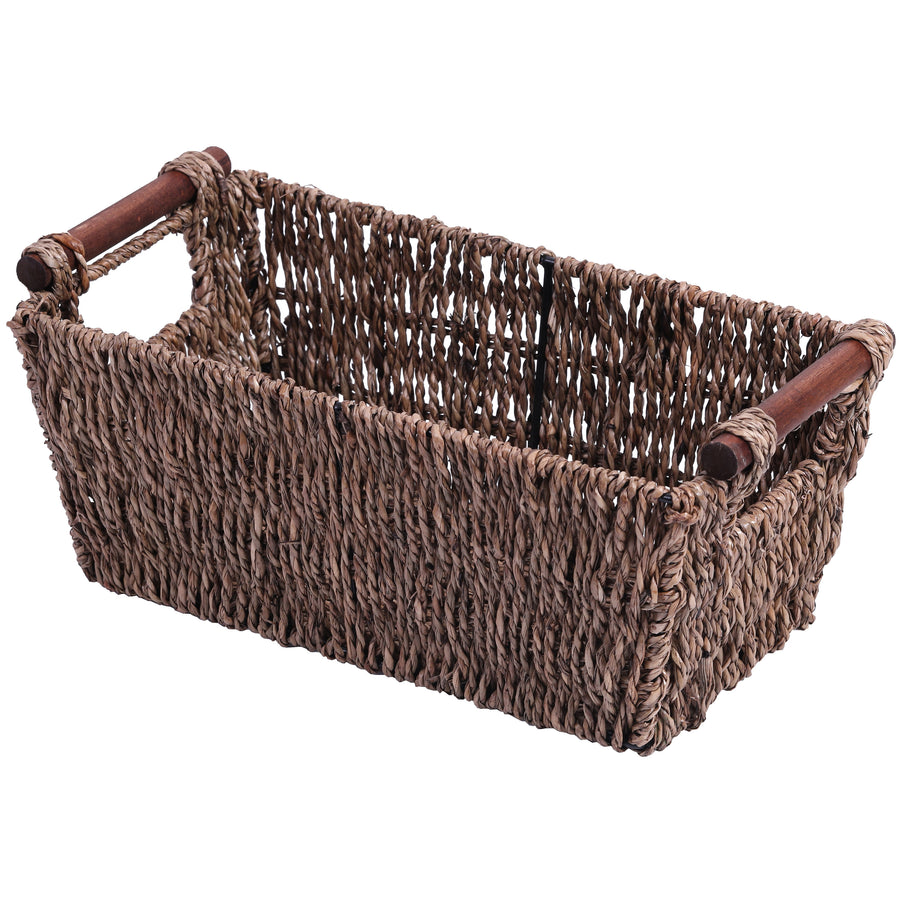 Seagrass Countertop Basket 11.75 W Rustic Paper Towel Holder Natural Decor Image 1