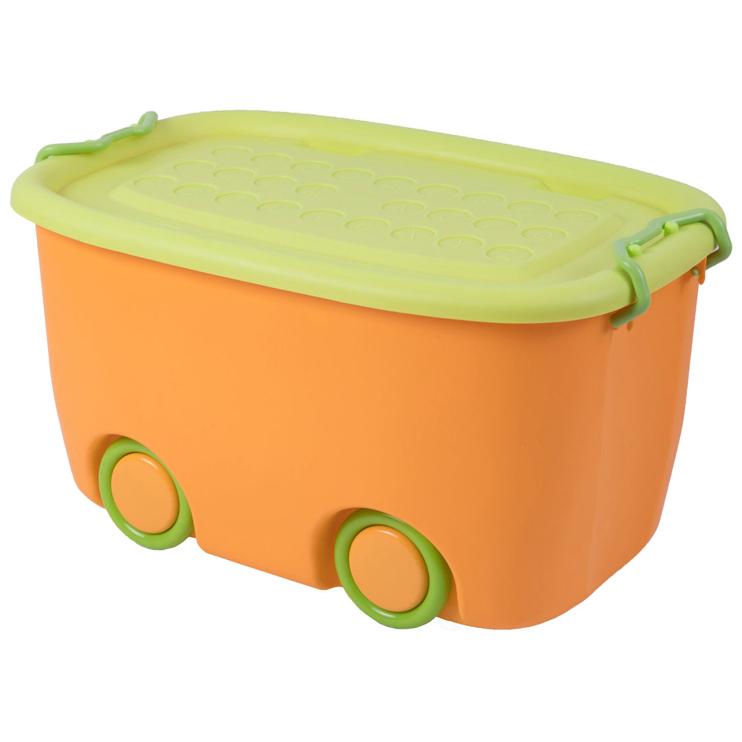 Stackable Toy Storage Box with Wheels Large Small Colorful Portable Organizer Image 3