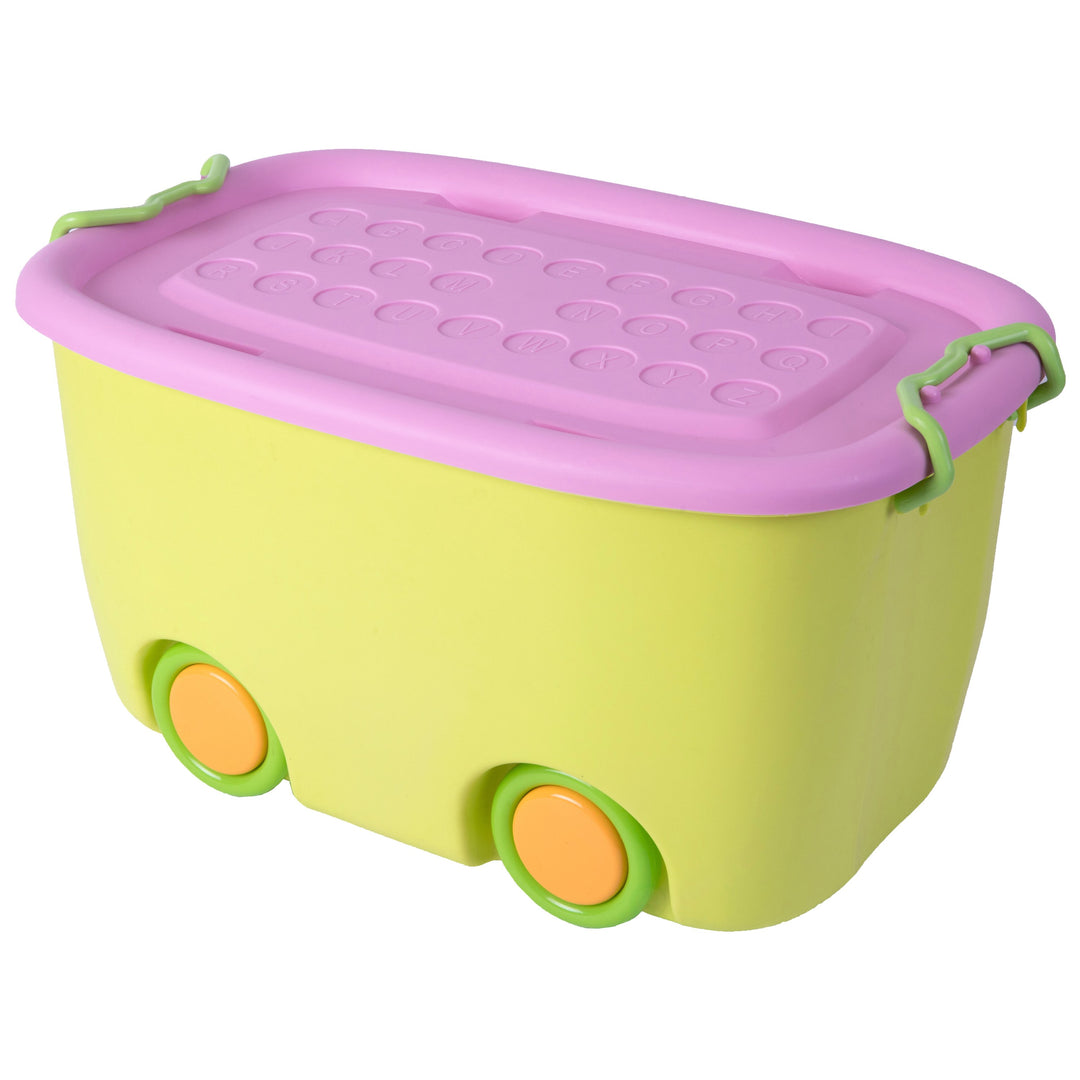 Stackable Toy Storage Box with Wheels Large Small Colorful Portable Organizer Image 7