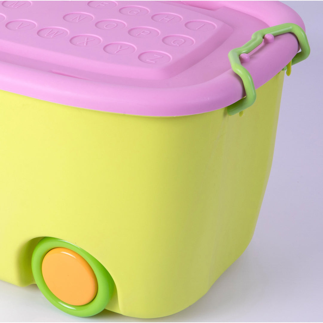 Stackable Toy Storage Box with Wheels Large Small Colorful Portable Organizer Image 8