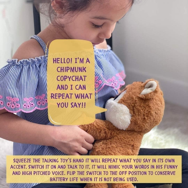 Chipmunk Mimic Talks Back Plush Early Learning Kids Toy Animal Mighty Mojo Image 6