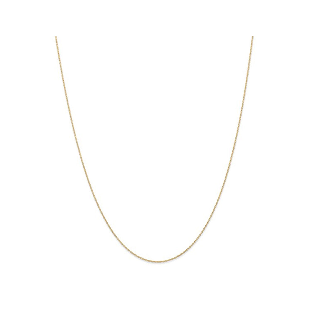 18 inch 6R Cable Rope Chain in 14 Karat Yellow Gold .6mm Image 1