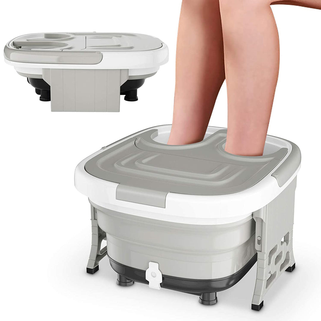 Portable Folding Foot Bath Spa Massager w/ Remote Control Timer Gray Image 7