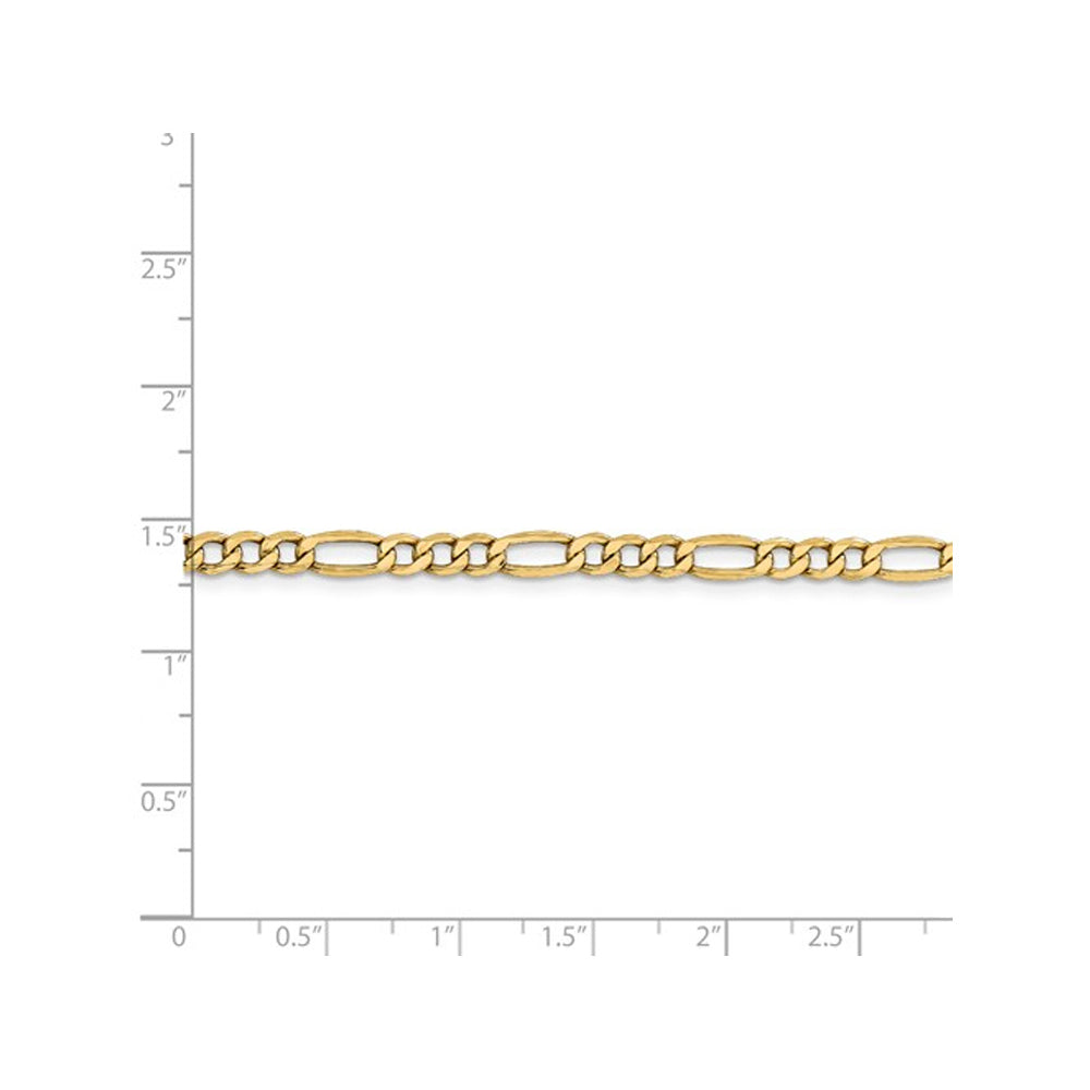 14K Yellow Gold Figaro Chain Bracelet 7 Inches (4.20 mm) Image 2