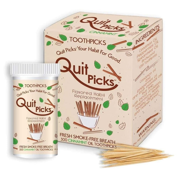 Quit Picks Cinnamint Toothpicks 300ct Fresh Breath Quit Smoking Aid Image 1