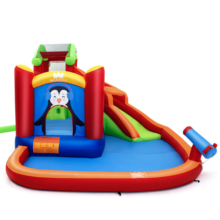 Inflatable Slide Bouncer and Water Park Bounce House Splash Pool Water Cannon Image 1