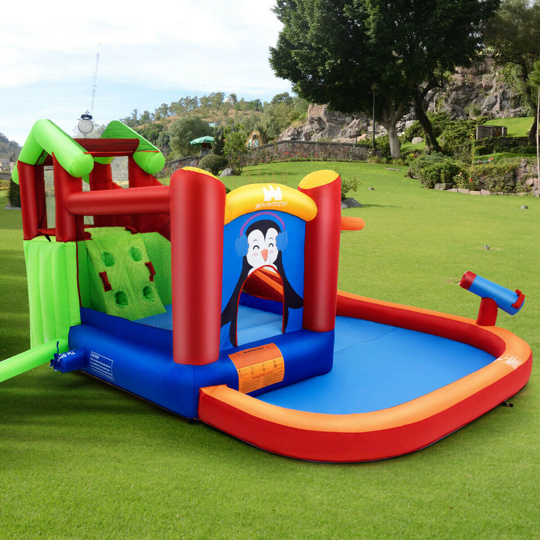 Inflatable Slide Bouncer and Water Park Bounce House Splash Pool Water Cannon Image 3