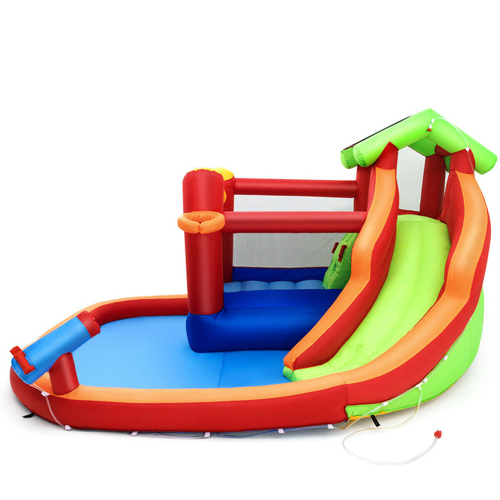 Inflatable Slide Bouncer and Water Park Bounce House Splash Pool Water Cannon Image 9