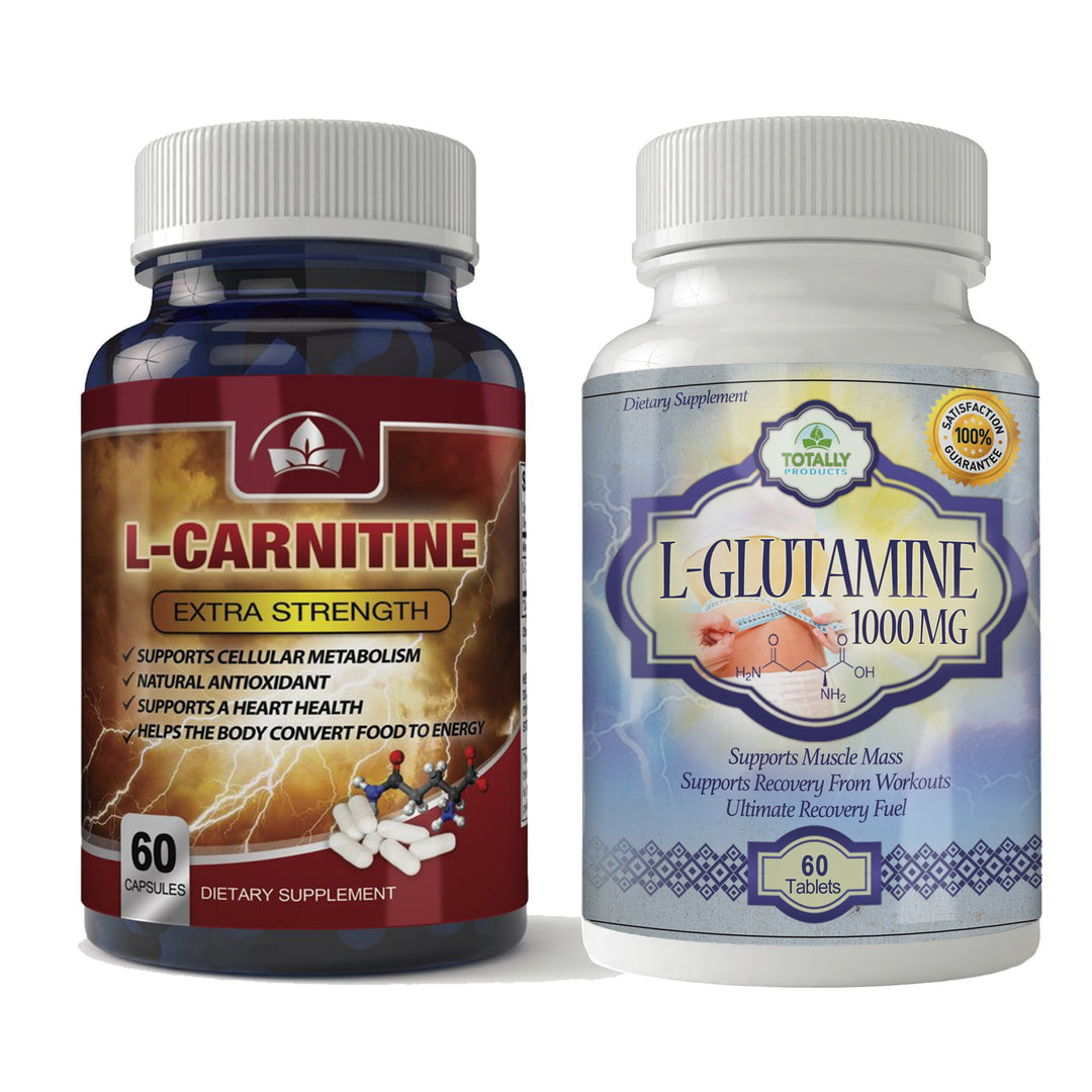 L-Glutamine L-Carnitine Extra Strength Combo Pack Muscle Support Energy Boost Image 1