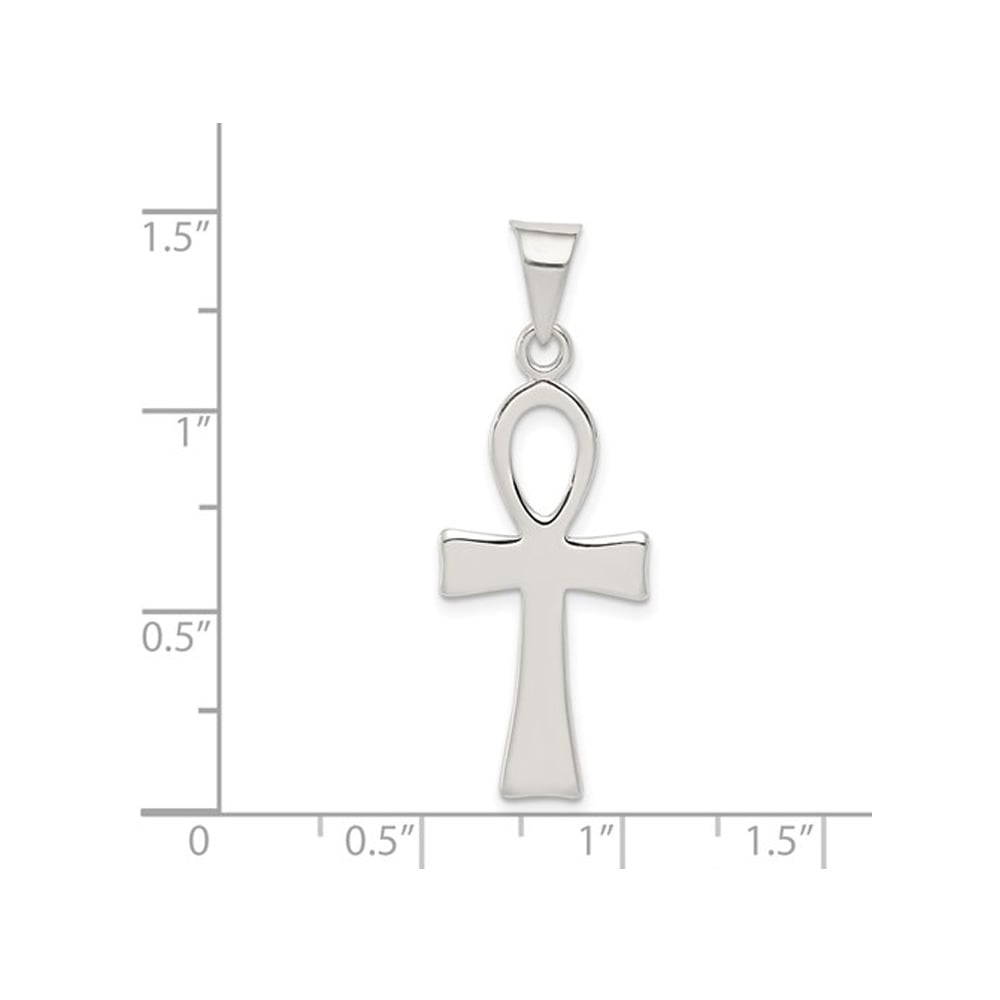 Sterling Silver Ankh Cross Pendant Necklace with Chain Image 2