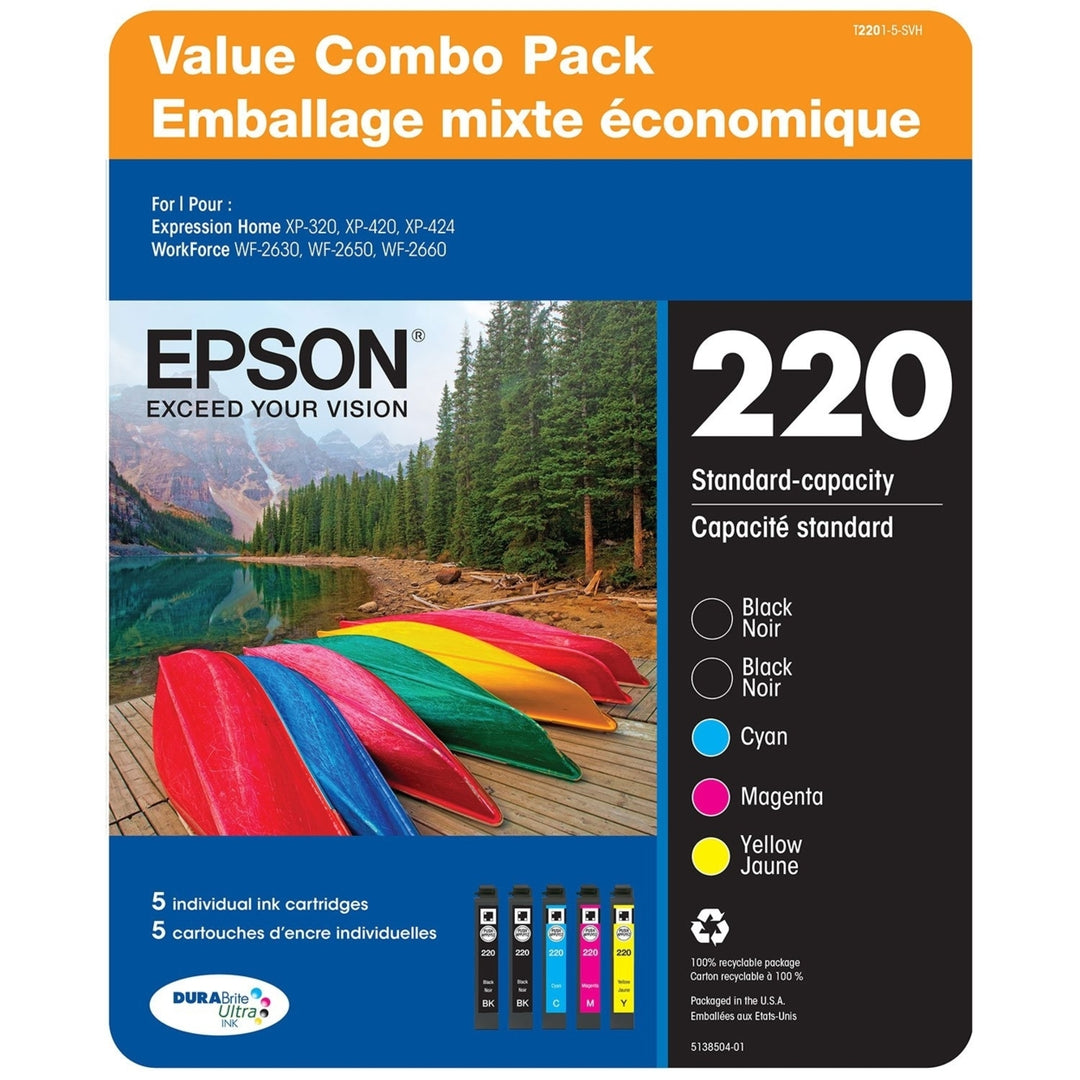 Epson T220 Series Ink (2 Black 3 Color) Image 1