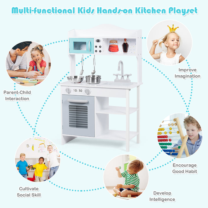 Kids Kitchen Playset Cookware Cooking Set with Pots and Pans Image 9