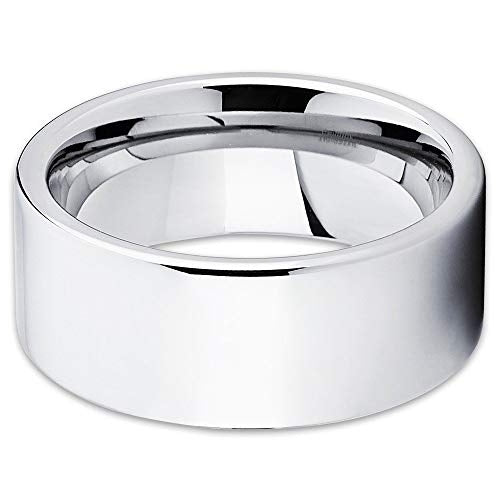 12mm Silver Tungsten Ring Tungsten Carbide Ring Shiny Polish Tungsten Band (6) Image 2