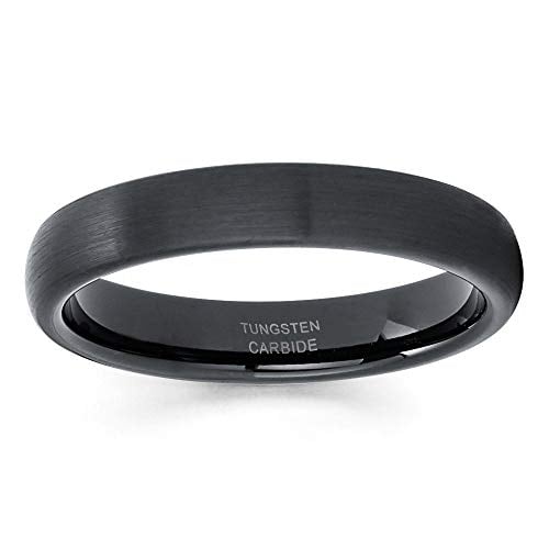 4mm Black Tungsten Wedding Band 4mm Tungsten Carbide Ring Anniversary Ring Men and Women Comfort Fit Ring (12) Image 2