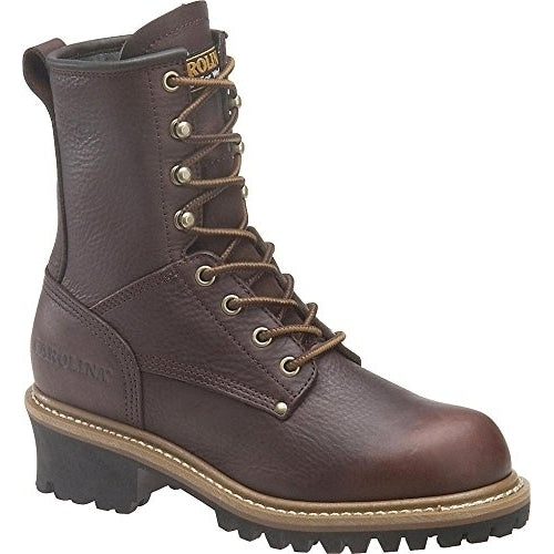 CAROLINA Womens 8" Soft Toe Logger Work Boot Dark Brown - CA421 DARK BROWN Image 1