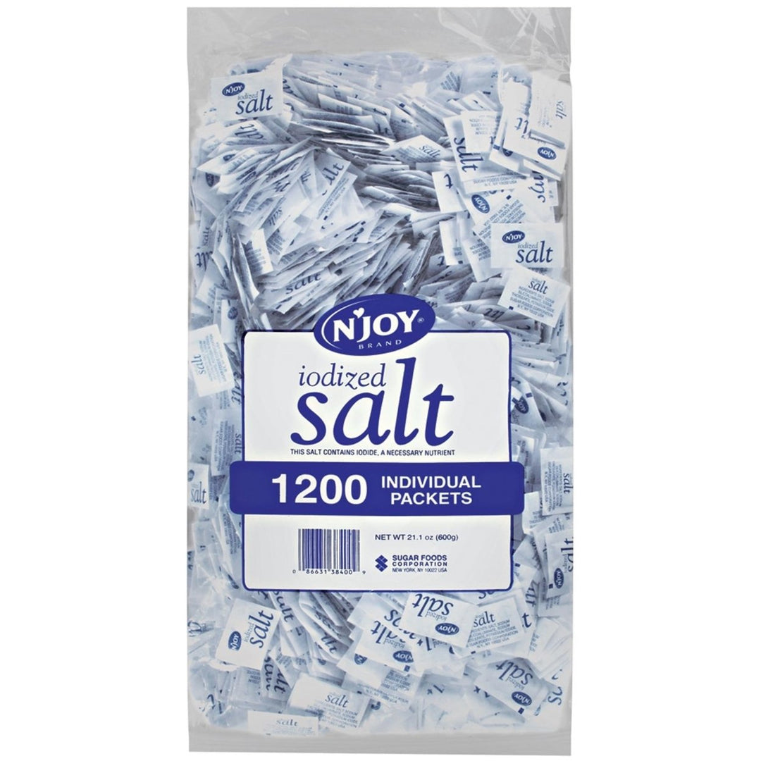 NJOY Iodized Salt - 1,200 Count .5 gm Packets Image 1