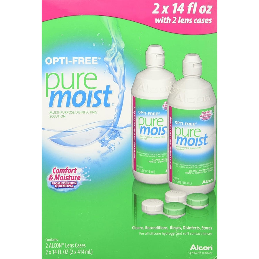 Opti-Free PureMoist with 2 Lens Cases 14 Ounce - 2 Pack Image 1