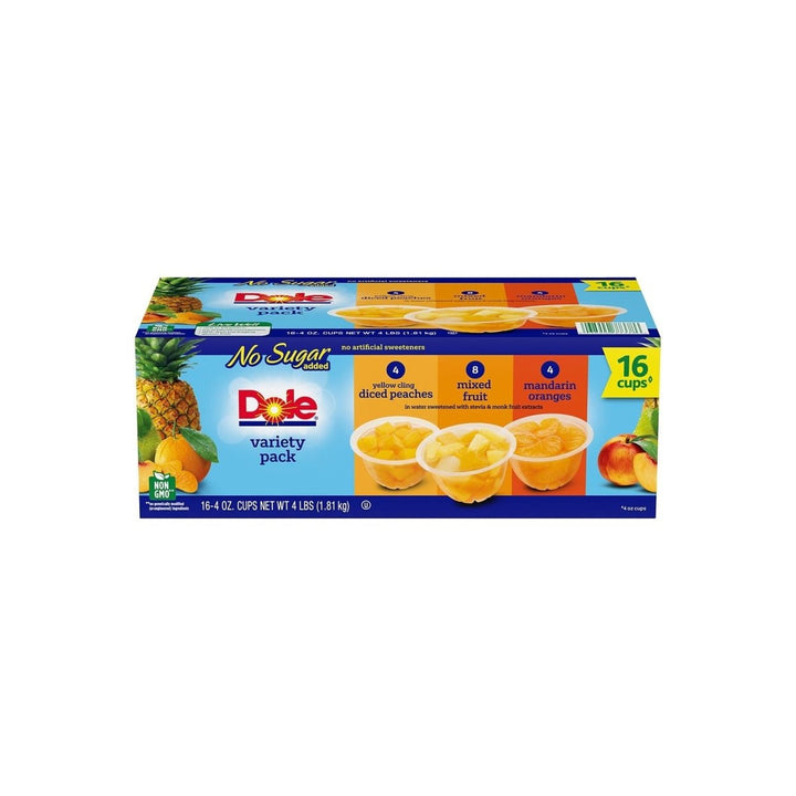 Dole No Sugar Added Mixed Fruit Variety Pack 4 Ounce (16 Pack) Image 1