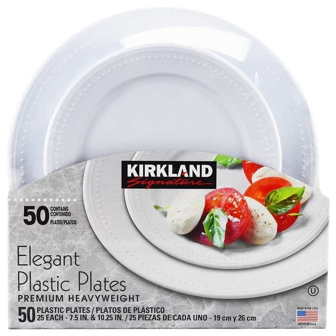 Kirkland Signature Elegant Plastic Plates, 50 Count Image 1