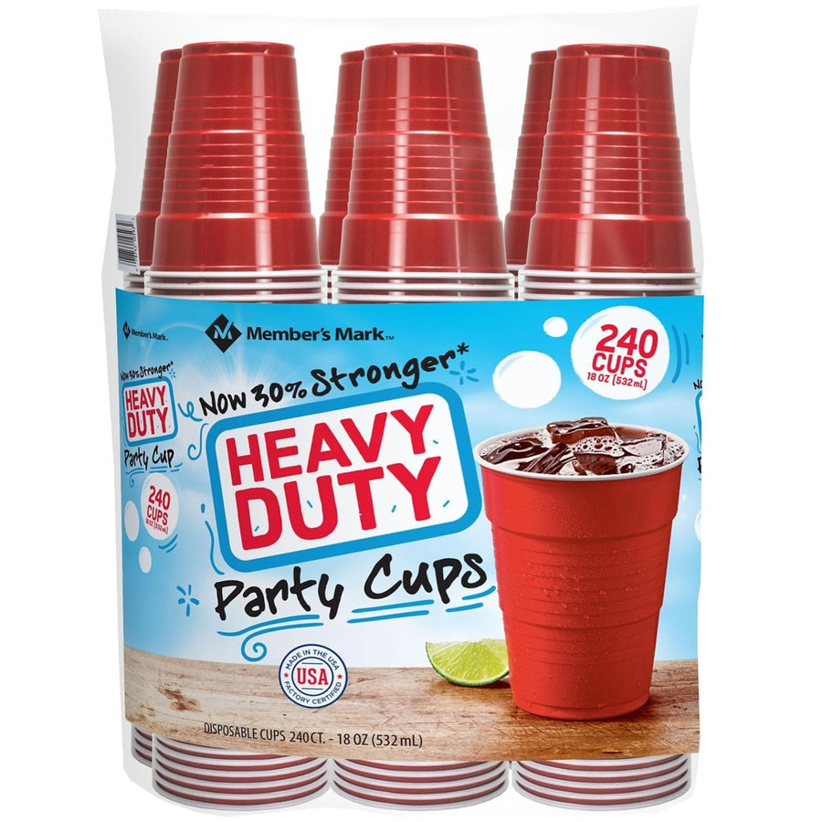 Members Mark Heavy-Duty Red Cups (18 Ounce 240 Count) Image 1