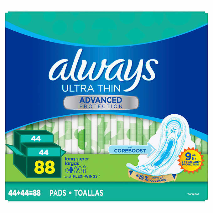 Always Ultra Thin Advanced Long Pads88 Count Image 2