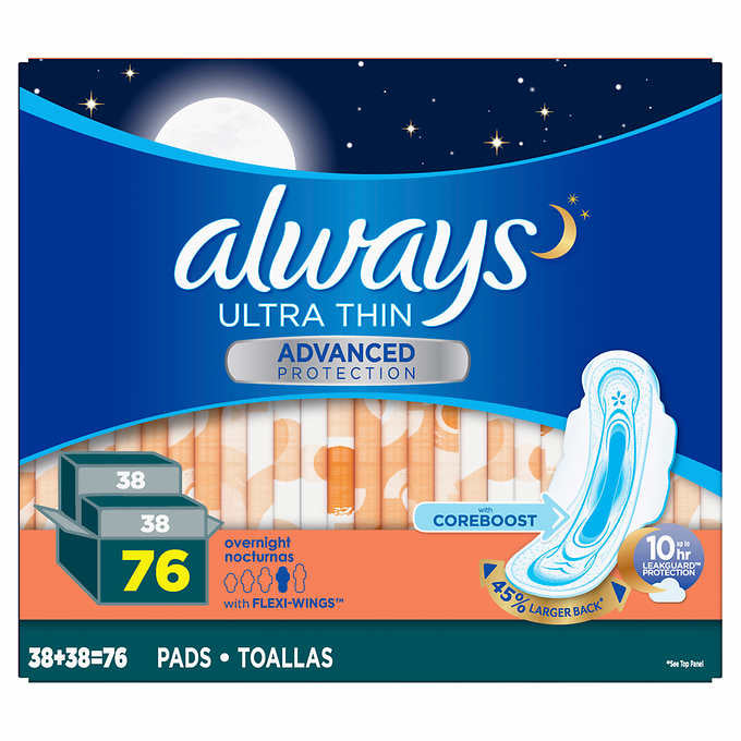 Always Ultra Thin Advanced Overnight Pads76 Count Image 2