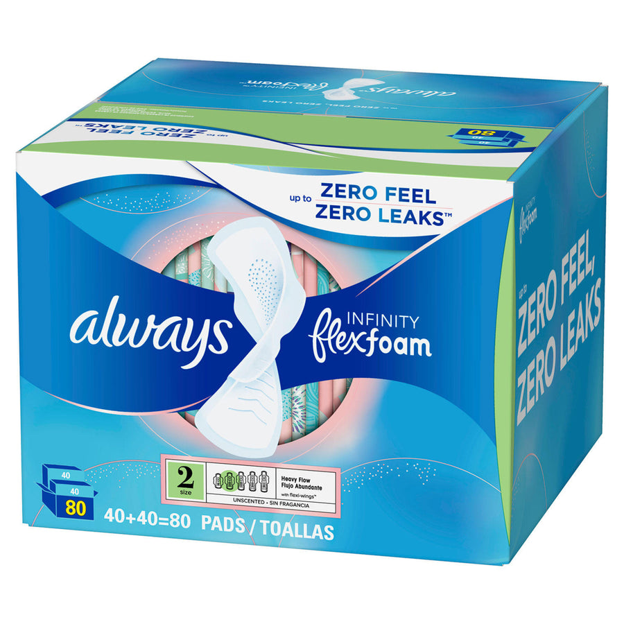Always Infinity FlexFoam PadsSize 2Super AbsorbencyUnscented (80 Count) Image 1