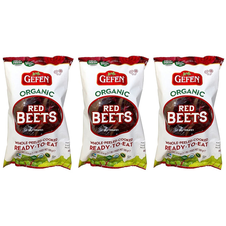 Gefen Organic Red Beets Whole Peeled Cooked and Ready to Eat 1.1 lb (3 Pack) Image 3