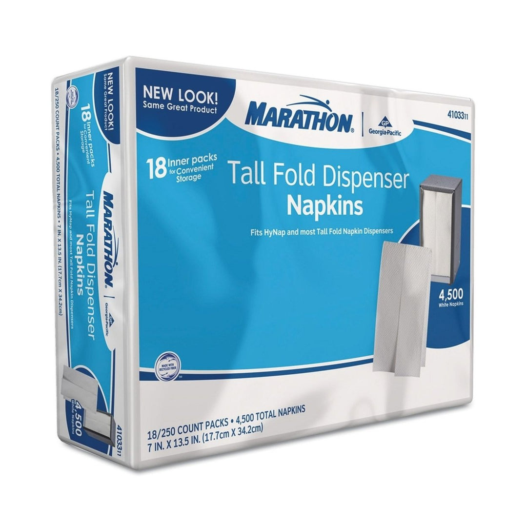 Marathon 1-Ply Tall Fold Dispenser Napkins - 4,500 Count Image 1