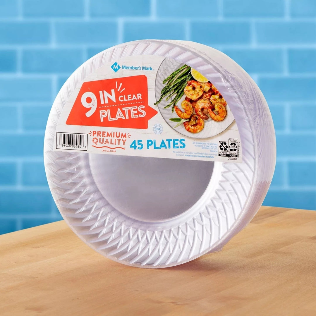 Members Mark Clear Plastic Plates 9" (45 Count) Image 3