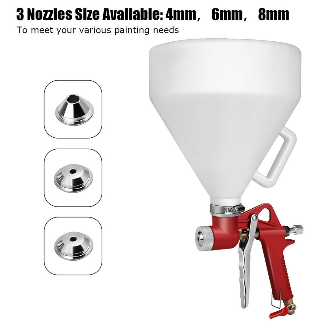 Air Hopper Spray Gun Paint Texture Tool Drywall Wall Painting Sprayer w/3 Nozzle Image 7