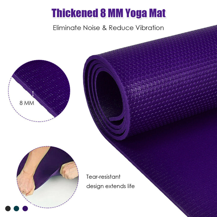 Large Yoga Mat 7 x 5 x 8 mm Thick Workout Mats for Home Gym Flooring Image 3