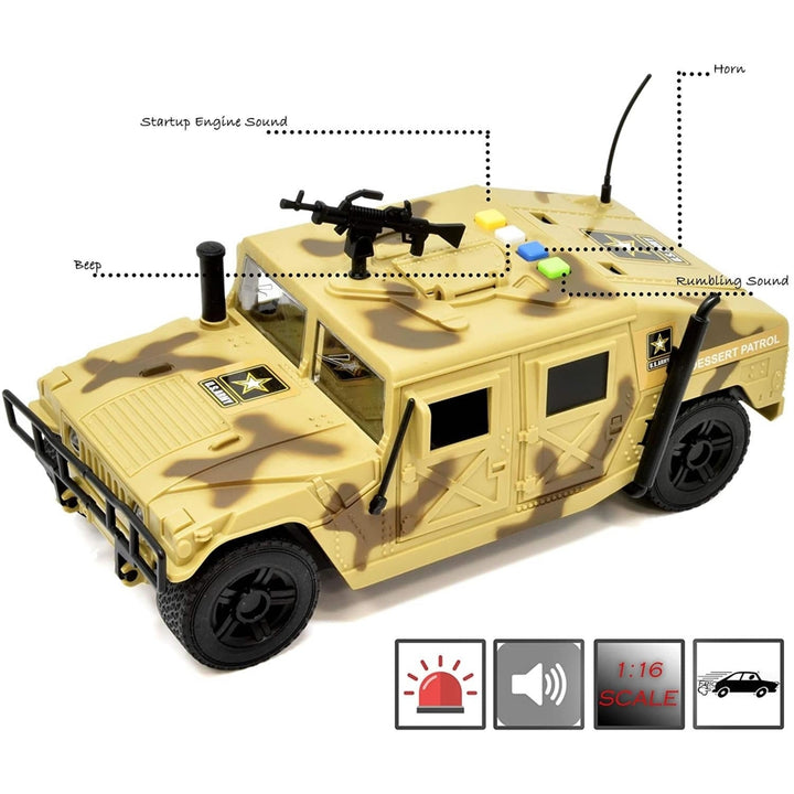 United States Army Desert Patrol Vehicle Lights Sounds Military Truck US Image 3