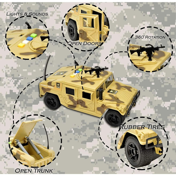 United States Army Desert Patrol Vehicle Lights Sounds Military Truck US Image 4