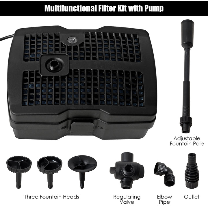 54W All-in One 660 GPH Pond Filter 9W UV Sterilizer W/Pump Fountain Kits Image 9