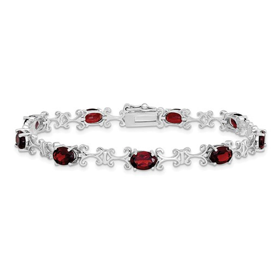 9.90 Carats (ctw) Garnet Bracelet in Strerling Silver Image 1